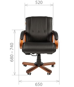 Кресло CHAIRMAN 653M кожа черная в Красноуфимске - предосмотр 1