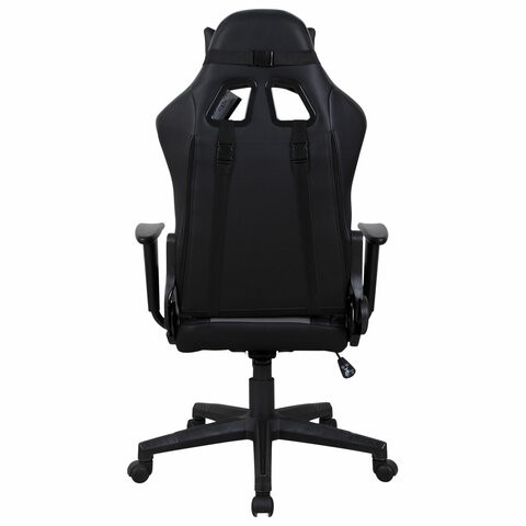 Компьютерное кресло Brabix GT Racer GM-100 (две подушки, экокожа, черное/серое) 531926 в Ревде - изображение 3