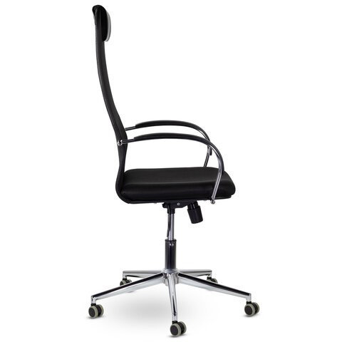 Компьютерное кресло Brabix Premium Pilot EX-610 CH (хром, ткань-сетка, черное) 532417 в Первоуральске - изображение 1