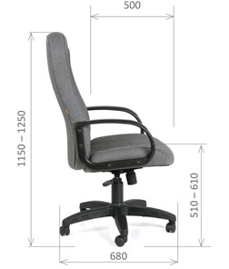 Кресло офисное CHAIRMAN 685, ткань TW 12, цвет серый в Екатеринбурге - предосмотр 2