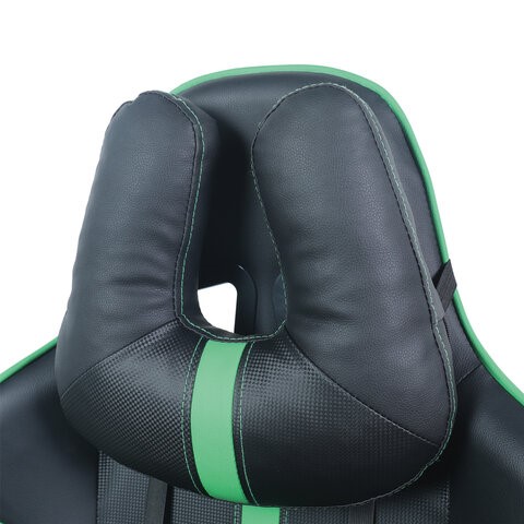 Офисное кресло Brabix GT Carbon GM-120 (две подушки, экокожа, черное/зеленое) в Екатеринбурге - изображение 5