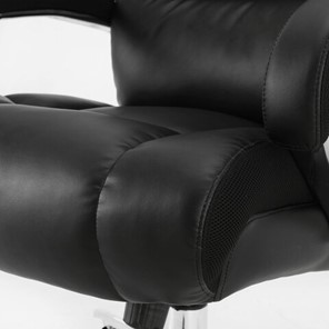 Кресло компьютерное Brabix Premium Bomer HD-007 (рециклированная кожа, хром, черное) в Екатеринбурге - предосмотр 3
