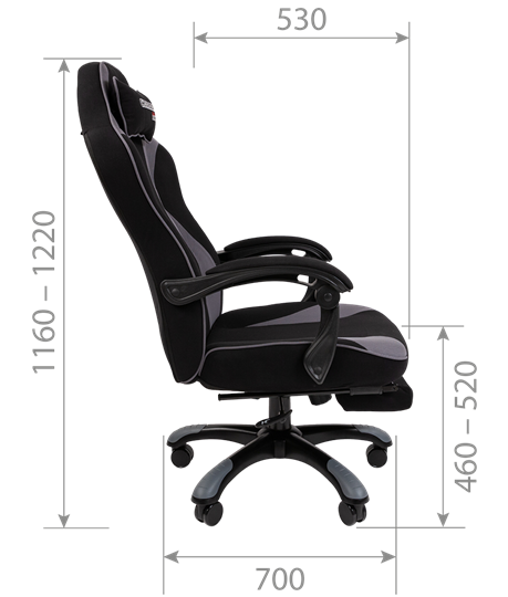 Игровое кресло CHAIRMAN GAME 35 с выдвижной подставкой для ног Ткань  черная / Ткань красная в Екатеринбурге - изображение 8