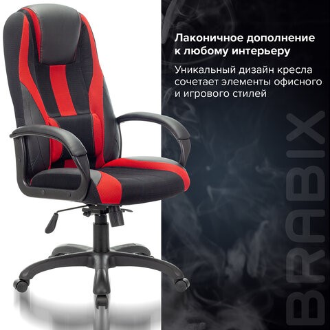 Компьютерное кресло Brabix Premium Rapid GM-102 (экокожа/ткань, черное/красное) 532107 в Екатеринбурге - изображение 8
