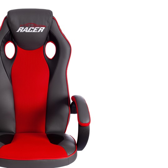 Кресло RACER GT new кож/зам/ткань, металлик/красный, арт.13249 в Полевском - изображение 6