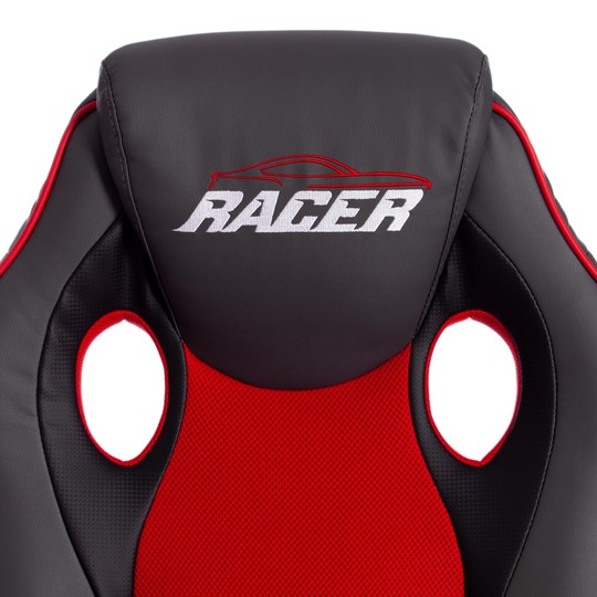 Кресло RACER GT new кож/зам/ткань, металлик/красный, арт.13249 в Полевском - изображение 8