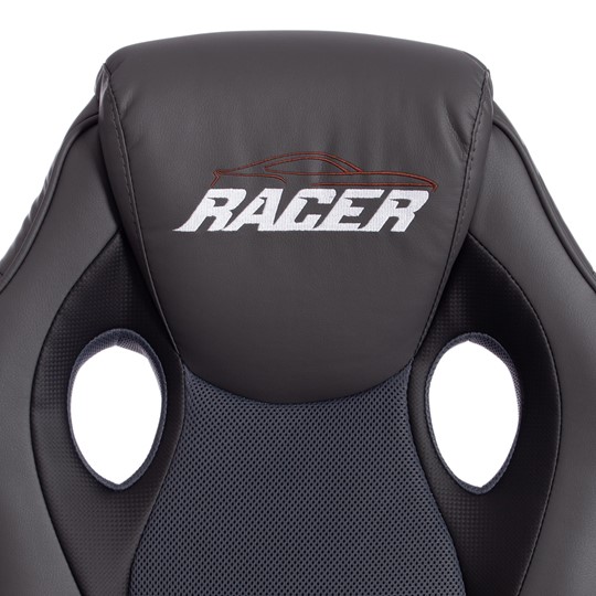 Кресло RACER GT new кож/зам/ткань, металлик/серый, арт.13251 в Екатеринбурге - изображение 7