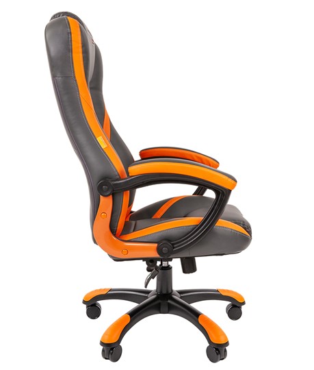 Кресло CHAIRMAN GAME 22 эко кожа, серый/оранжевый в Екатеринбурге - изображение 4