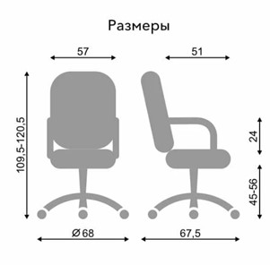 Кресло для офиса CLASSIC (PL64) ткань CAGLIARI коричневый в Екатеринбурге - предосмотр 1