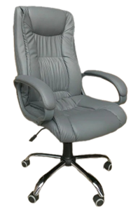 Кресло для офиса ELLY (CHR68) экокожа ECO-70, серая в Полевском