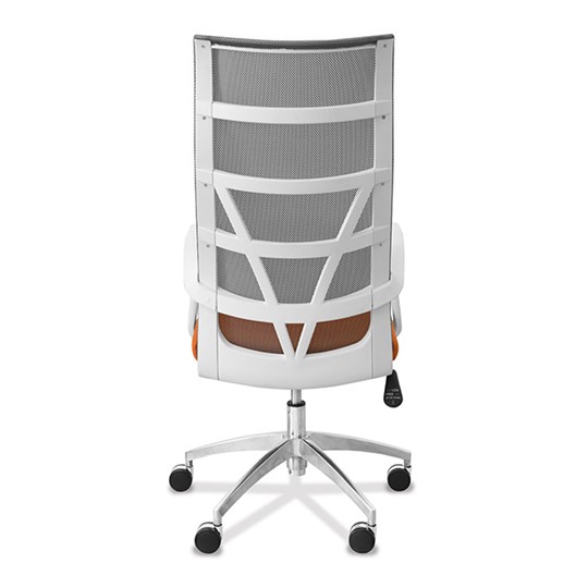 Кресло для руководителя Топ X белый каркас, сетка/ткань TW / серая/салатовая в Кушве - изображение 1