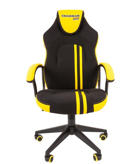 Кресло игровое CHAIRMAN GAME 26  Экокожа - Ткань стандарт. Черный/желтый в Екатеринбурге - изображение 2