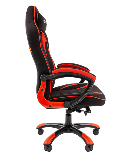 Кресло игровое CHAIRMAN GAME 28 Полиэстер комбинированная ткань красный/черный в Каменске-Уральском - изображение 3