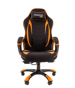 Кресло игровое CHAIRMAN GAME 28 Полиэстер комбинированная ткань оранжевый/черный в Ревде - предосмотр 2