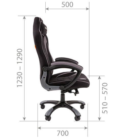 Кресло игровое CHAIRMAN GAME 28 Полиэстер комбинированная ткань серый/черный в Екатеринбурге - изображение 2