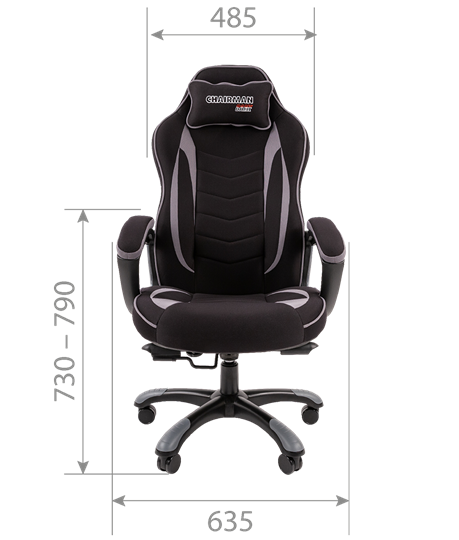 Кресло игровое CHAIRMAN GAME 28 Полиэстер комбинированная ткань серый/черный в Екатеринбурге - изображение 3