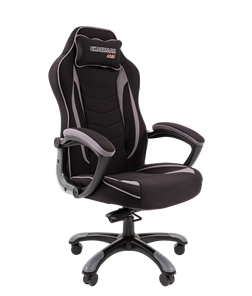 Кресло игровое CHAIRMAN GAME 28 Полиэстер комбинированная ткань серый/черный в Каменске-Уральском