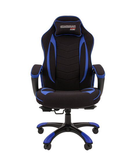 Кресло игровое CHAIRMAN GAME 28 Полиэстер комбинированная ткань синий/черный в Екатеринбурге - изображение 2