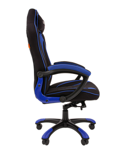 Кресло игровое CHAIRMAN GAME 28 Полиэстер комбинированная ткань синий/черный в Екатеринбурге - предосмотр 3