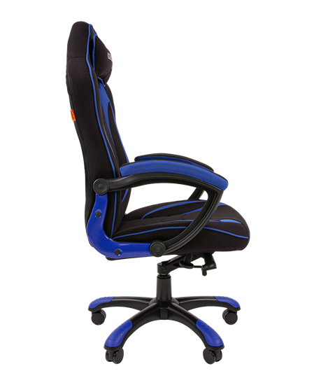 Кресло игровое CHAIRMAN GAME 28 Полиэстер комбинированная ткань синий/черный в Екатеринбурге - изображение 3
