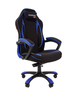 Кресло игровое CHAIRMAN GAME 28 Полиэстер комбинированная ткань синий/черный в Каменске-Уральском