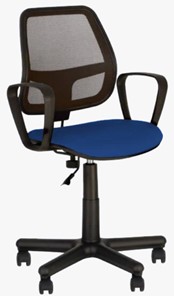 Кресло офисное ALFA GTP (PM60) CAGLIARI черный, синий в Екатеринбурге - предосмотр