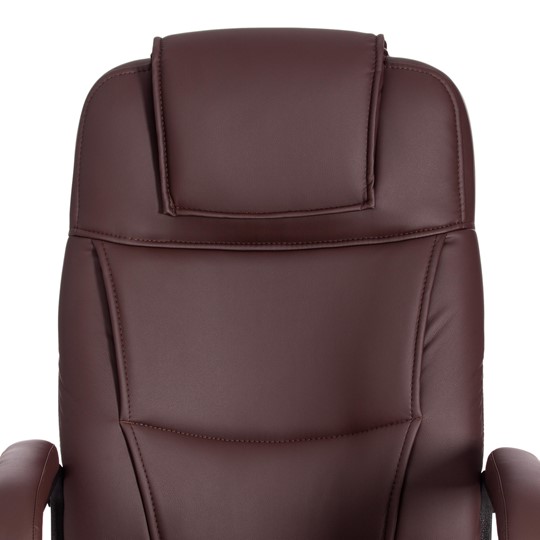 Офисное кресло BERGAMO Хром (22) кож/зам, коричневый, арт.19369 в Первоуральске - изображение 6