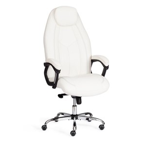 Кресло компьютерное BOSS Lux, кож/зам, белый, арт.21152 в Ревде