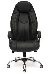 Офисное кресло BOSS Lux, кож/зам, черный/черный перфорированный, арт.9160 в Краснотурьинске - предосмотр 1