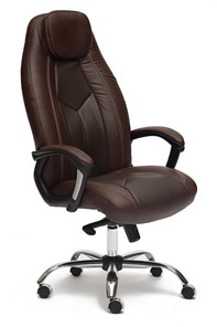 Кресло компьютерное BOSS Lux, кож/зам, коричневый/коричневый перфорированный, арт.9816 в Екатеринбурге - предосмотр
