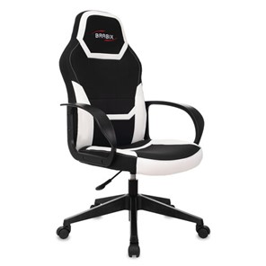 Компьютерное кресло BRABIX "Alpha GM-018", ткань/экокожа, черное/белое, 532640, GM-018_532640 в Ревде