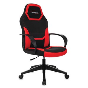 Компьютерное кресло BRABIX "Alpha GM-018", ткань/экокожа, черное/красное, 532637, GM-018_532637 в Тавде