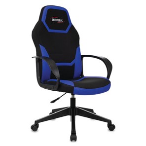 Офисное кресло BRABIX "Alpha GM-018", ткань/экокожа, черное/синее, 532638, GM-018_532638 в Асбесте