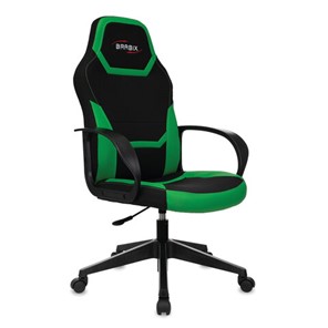 Офисное кресло BRABIX "Alpha GM-018", ткань/экокожа, черное/зеленое, 532639, GM-018_532639 в Екатеринбурге