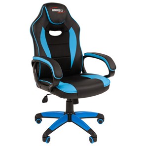 Офисное кресло BRABIX "Blaze GM-162", TW/экокожа, черное/голубое, 532578, 7083506 в Тавде