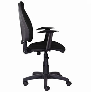 Кресло в офис Brabix Comfort MG-321, регулируемая эргономичная спинка, ткань, черное в Кушве - предосмотр 1