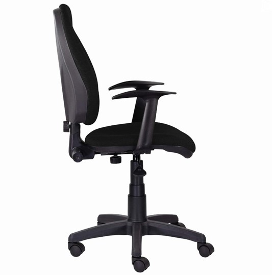 Кресло в офис Brabix Comfort MG-321, регулируемая эргономичная спинка, ткань, черное в Екатеринбурге - изображение 1