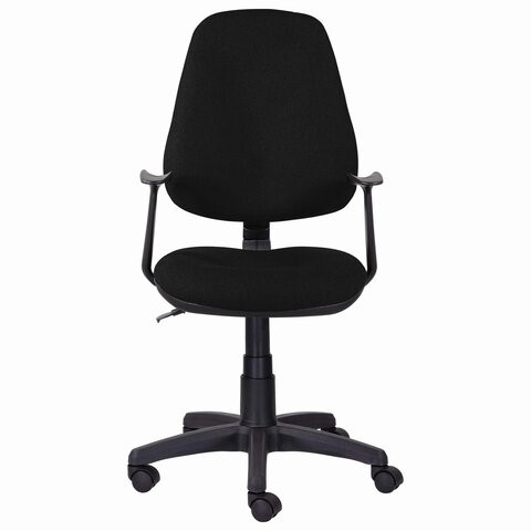 Кресло в офис Brabix Comfort MG-321, регулируемая эргономичная спинка, ткань, черное в Кушве - изображение 4