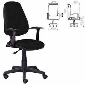 Кресло в офис Brabix Comfort MG-321, регулируемая эргономичная спинка, ткань, черное в Кушве - предосмотр 5