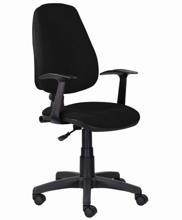 Кресло в офис Brabix Comfort MG-321, регулируемая эргономичная спинка, ткань, черное в Кушве - изображение