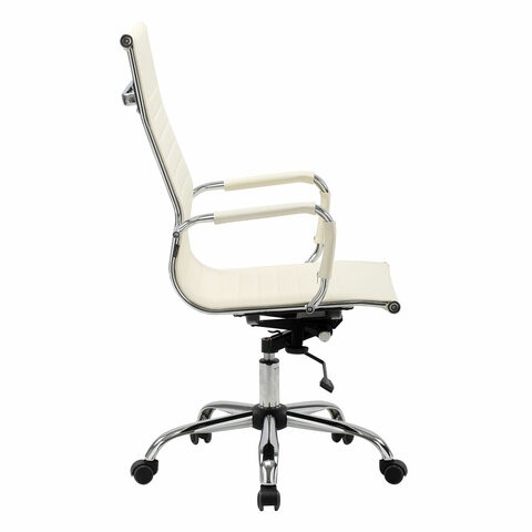 Офисное кресло BRABIX "Energy EX-509", экокожа, хром, бежевое, 531166 в Красноуфимске - изображение 2
