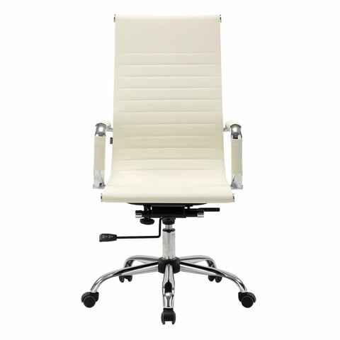 Офисное кресло BRABIX "Energy EX-509", экокожа, хром, бежевое, 531166 в Красноуфимске - изображение 3