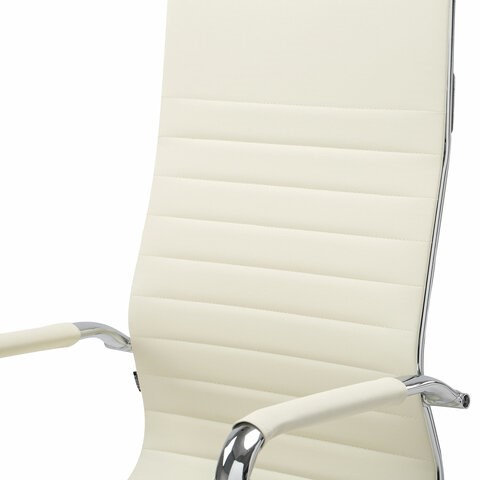 Офисное кресло BRABIX "Energy EX-509", экокожа, хром, бежевое, 531166 в Красноуфимске - изображение 5
