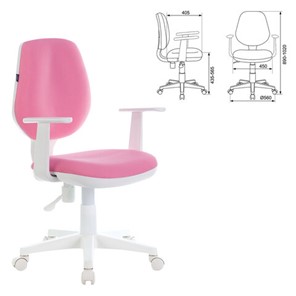 Компьютерное кресло Brabix Fancy MG-201W (с подлокотниками, пластик белый, розовое) 532409 в Красноуфимске - предосмотр 3