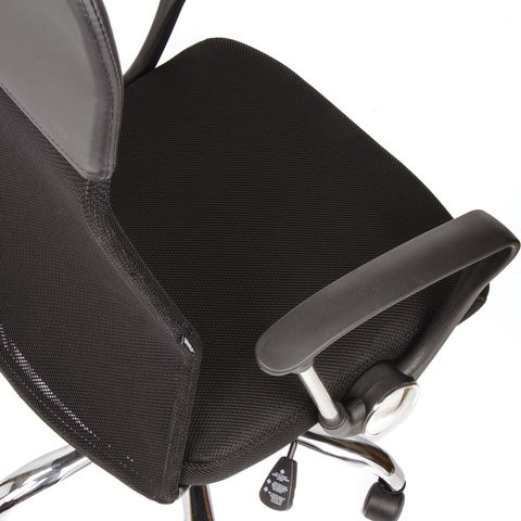 Кресло офисное BRABIX "Flash MG-302", с подлокотниками, хром, черное, 530867 в Каменске-Уральском - изображение 9
