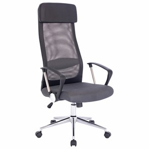 Офисное кресло BRABIX "Flight R EX-541", хром, ткань TW, сетка, черное/серое, 532518 в Асбесте