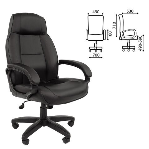 Офисное кресло BRABIX "Formula EX-537", экокожа, черное, 531388 в Екатеринбурге - изображение 1