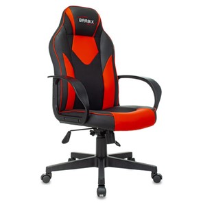 Офисное кресло BRABIX "Game GM-017", экокожа/ткань, черное/красное, 532642, GM-017_532642 в Кушве
