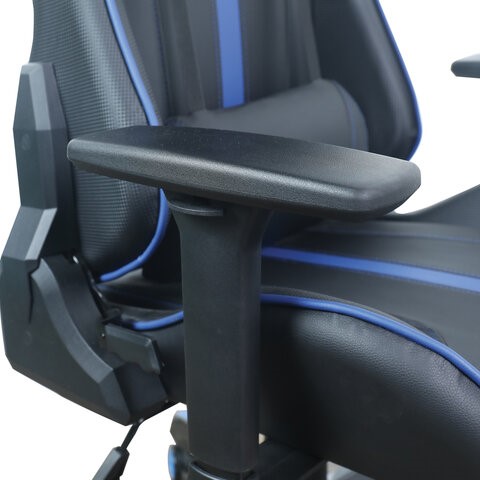 Кресло компьютерное BRABIX "GT Carbon GM-120", две подушки, экокожа, черное/синее, 531930 в Ревде - изображение 12