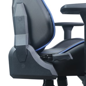Кресло компьютерное BRABIX "GT Carbon GM-120", две подушки, экокожа, черное/синее, 531930 в Ревде - предосмотр 14